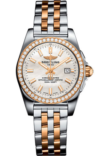 Breitling Galactic 29 Sleek Watch - Steel & rose Gold, gem-set bezel - Mother-Of-Pearl Dial - Steel And Rose Gold Bracelet