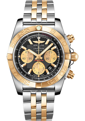 Breitling Chronomat 44 Watch - Steel & Gold - Onyx Black Dial - Steel And Gold Bracelet