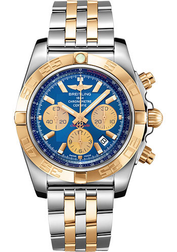 Breitling Chronomat 44 Watch - Steel & Gold - Metallica Blue Dial - Steel And Gold Bracelet