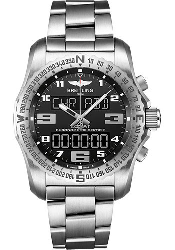 Breitling Cockpit B50 Watch - Titanium - Volcano Black Dial - Titanium Bracelet