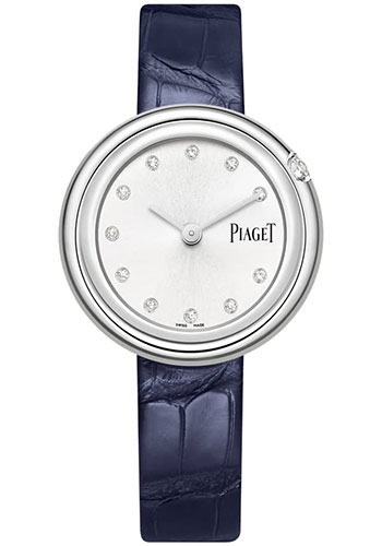 Piaget Possession Watch - Steel Case - Silvered Dial - Blue Strap