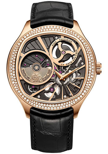 Piaget Polo Emperador Watch - Rose Gold Diamond Case - Skeleton Dial - Black Strap Limited Series