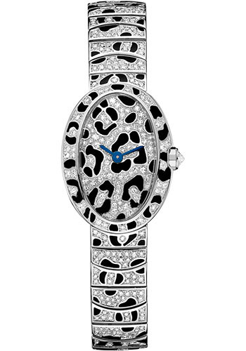 Cartier Mini Baignoire Panther Spots Watch - White Gold Diamond Case - Diamond Dial - Diamond Bracelet