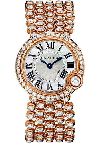 Cartier Ballon Blanc de Cartier Watch - 30.2 mm Pink Gold Case - Diamond Bezel - Mother-of-Pearl Diamond Dial - Mother Of Pearl Bracelet