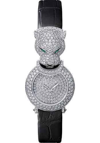 Cartier Panthére Captive de Cartier Watch - White Gold Case - Diamond Bezel - Silver Diamond Dial - Black Alligator Strap