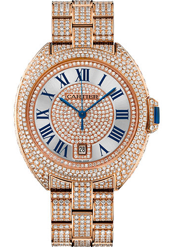 Cartier Clé de Cartier Watch - 40 mm Pink Gold Diamond Case - Pink Gold Diamond Dial - Diamond Bracelet
