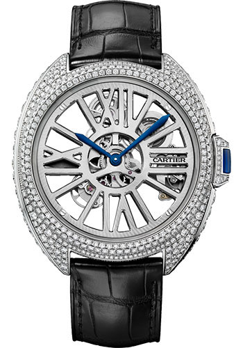 Cartier Clé de Cartier Automatic Skeleton Gem-Set Watch - Palladium Diamond Case