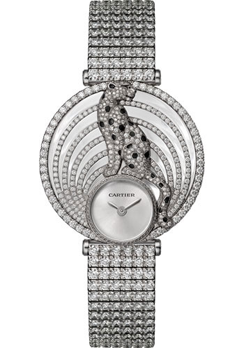 Cartier Panthere Royale de Cartier Watch - 36 mm White Gold Diamond Case - Silvered Dial - White Gold Paved Diamond Bracelet