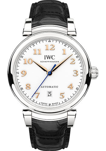 IWC Da Vinci Automatic Watch - 40.4 mm Stainless Steel Case - Silver Dial - Black Alligator Strap