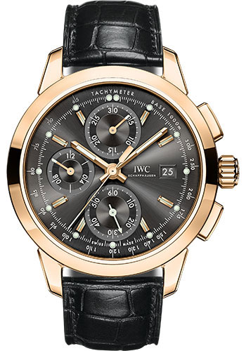 IWC Ingenieur Chronograph Watch - 42.3 mm 5N Gold Case - Slate Dial - Black Alligator Strap