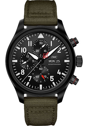 IWC Pilot’s Watch Chronograph Top Gun Edition SFTI - Ceramic Case - Black Dial - Green Textile Strap Limited Edition of 1500