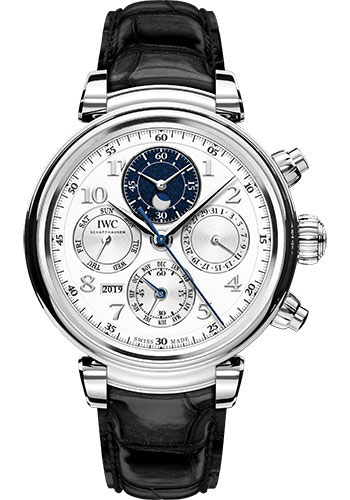 IWC Da Vinci Perpetual Calendar Chronograph Limited Edition of 100 Watch - 43.0 mm Platinum Case - Silver Dial - Black Alligator Strap