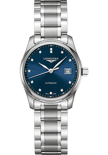 Longines Master Collection Watch - 29 mm Steel Case - Blue Diamond Dial - Bracelet