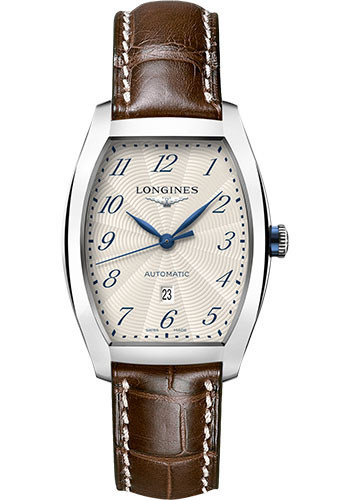 Longines evidenza Watch - 30.50 X 35.6 mm Case - Brown Alligator Strap