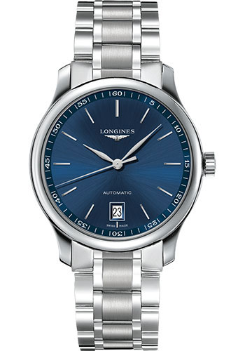 Longines Master Collection Watch - 38.5 mm Steel Case - Blue Dial - Bracelet