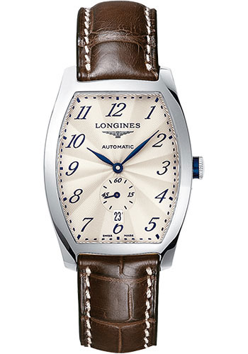 Longines evidenza Watch - 33.10 X 38.75 mm Case - Brown Alligator Strap