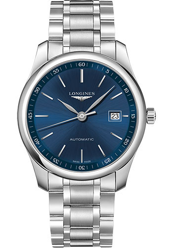 Longines Master Collection Watch - 40 mm Steel Case - Blue Dial - Bracelet