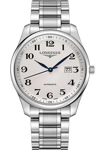 Longines Master Collection Watch - 42 mm Steel Case - Silver Barleycorn Arabic Dial - Bracelet