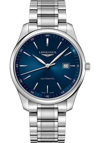 Longines Master Collection Watch - 42 mm Steel Case - Blue Dial - Bracelet