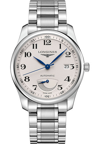 Longines Master Collection Power Reserve Watch - 40 mm Steel Case - Silver Barleycorn Arabic Dial - Bracelet