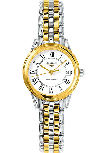 Longines Flagship Watch - 26 mm Steel And Yellow PVD Case - White Roman Dial - Bracelet