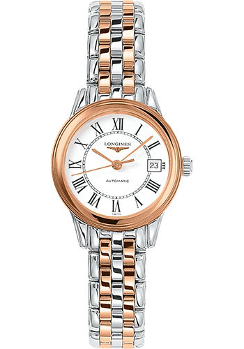 Longines Flagship Watch - 26 mm Steel And Red PVD Case - White Roman Dial - Bracelet