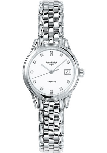 Longines Flagship Watch - 26 mm Steel Case - White Diamond Dial - Bracelet