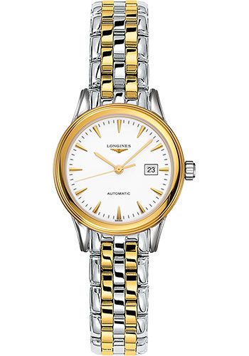 Longines Flagship Watch - 30 mm Steel And Yellow PVD Case - White Dial - Bracelet