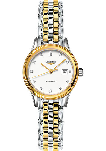 Longines Flagship Watch - 30 mm Steel And Yellow PVD Case - White Diamond Dial - Bracelet