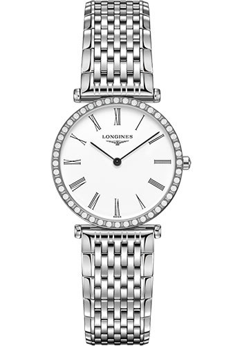 Longines La Grande Classique de Longines Quartz Watch - 29 mm Steel Diamond Case - White Roman Dial - Bracelet
