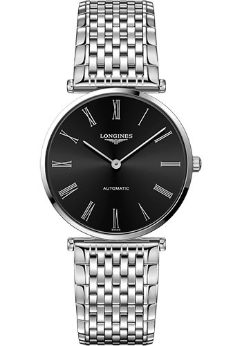 Longines La Grande Classique de Longines Automatic Watch - 36 mm Steel Case - Black Roman Dial - Bracelet