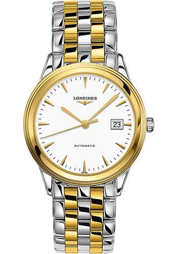 Longines Flagship Watch - 38.5 mm Steel And Yellow PVD Case - White Dial - Bracelet