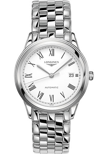Longines Flagship Watch - 38.5 mm Steel Case - White Roman Dial - Bracelet