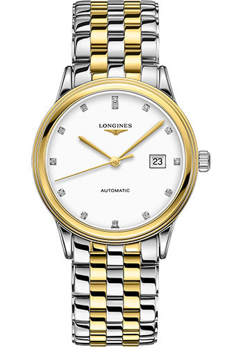 Longines Flagship Watch - 40 mm Steel And Yellow PVD Case - White Diamond Dial - Bracelet