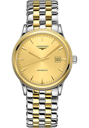 Longines Flagship Watch - 40 mm Steel And Yellow PVD Case - Gilt Dial - Bracelet