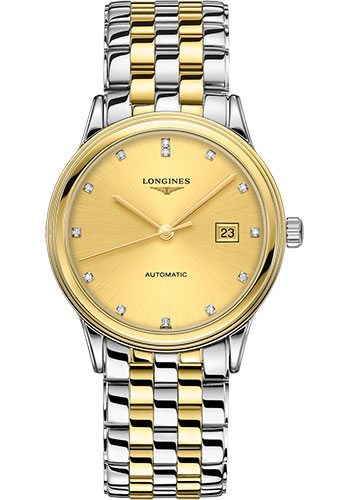 Longines Flagship Watch - 40 mm Steel And Yellow PVD Case - Gilt Diamond Dial - Bracelet