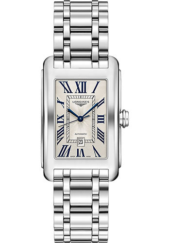 Longines DolceVita Automatic Watch - 27.70 X 43.8 mm Steel Case - Silver Flinqué Roman Dial - Bracelet