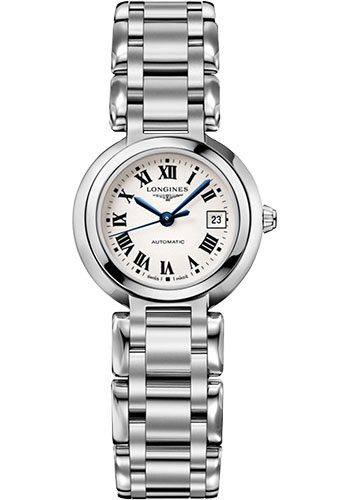 Longines PrimaLuna Automatic Watch - 26.5 mm Steel Case - Silver Roman Dial