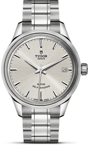 Tudor Style Watch - 34 mm Steel Case - Double Bezel - Silver Dial - Bracelet