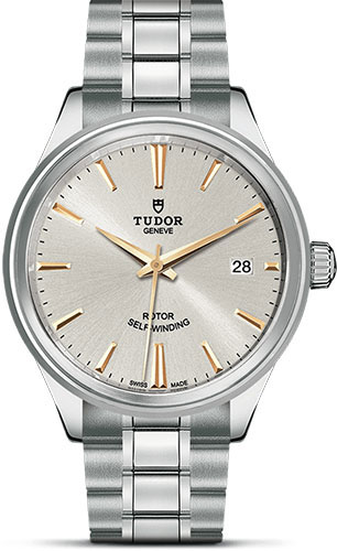 Tudor Style Watch - 38 mm Steel Case - Double Bezel - Silver Dial - Bracelet