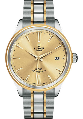 Tudor Style Watch - 38mm Steel and Gold Case - Double Bezel - Champagne Dial - Bracelet
