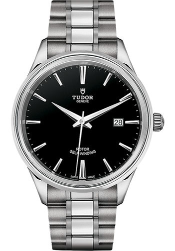 Tudor Style Watch - 41mm Steel Case - Double Bezel - Black Dial - Bracelet