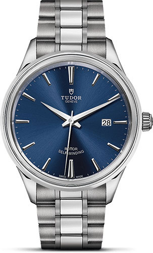 Tudor Style Watch - 41 mm Steel Case - Double Bezel - Blue Dial - Bracelet