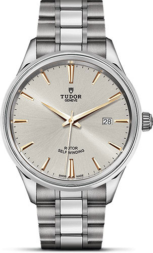 Tudor Style Watch - 41 mm Steel Case - Double Bezel - Gold Dial - Bracelet