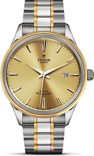 Tudor Style Watch - 41 mm Steel and Gold Case - Double Bezel - Champagne Dial - Bracelet