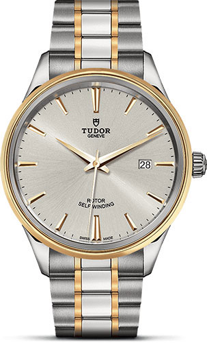 Tudor Style Watch - 41 mm Steel and Gold Case - Double Bezel - Silver Dial - Bracelet