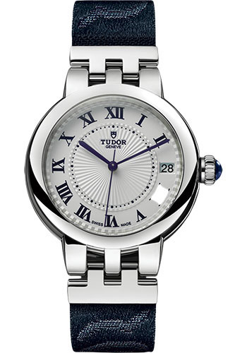 Tudor Clair De Rose Watch - 34mm - Blue Fabric Strap