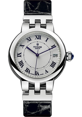 Tudor Clair De Rose Watch - 34mm - Black Leather Strap