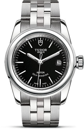 Tudor Glamour Date Watch - 26 mm Steel Case - Black Dial