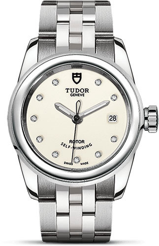 Tudor Glamour Date Watch - 26 mm Steel Case - Diamond Dial